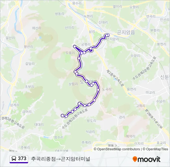 373 버스 노선 지도