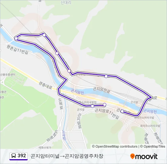 392 Bus Line Map