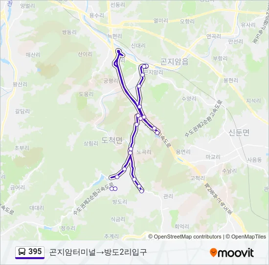 395 버스 노선 지도
