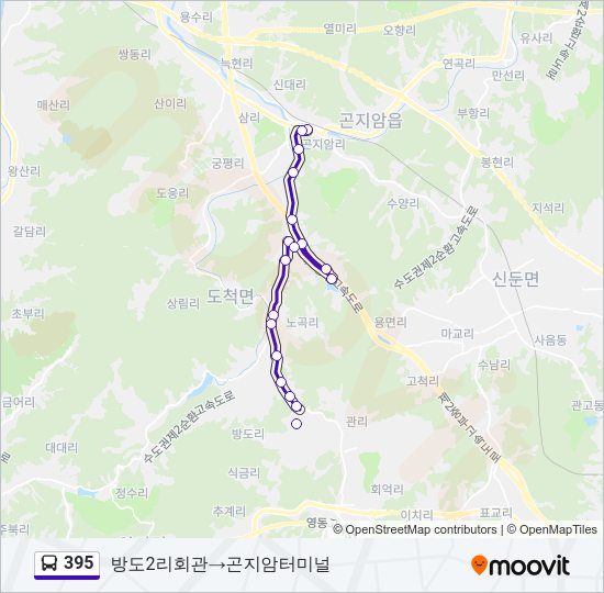 395 버스 노선 지도
