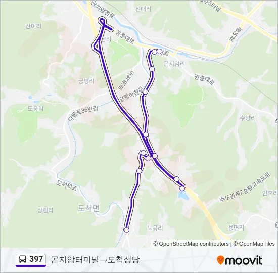 397 Bus Line Map