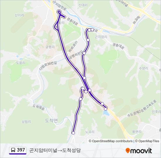 397 bus Line Map