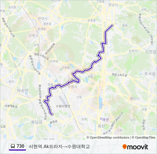 730 버스 노선 지도