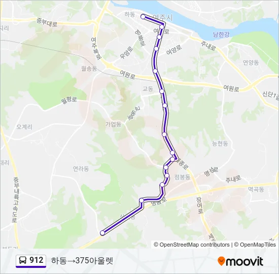 912 Bus Line Map