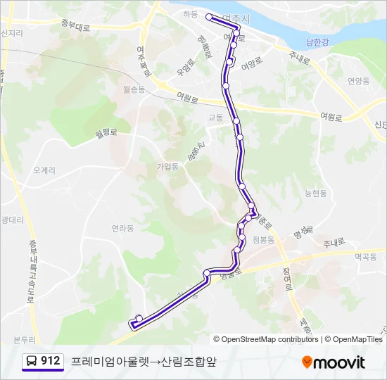 912 Bus Line Map