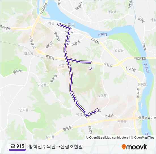 915 버스 노선 지도