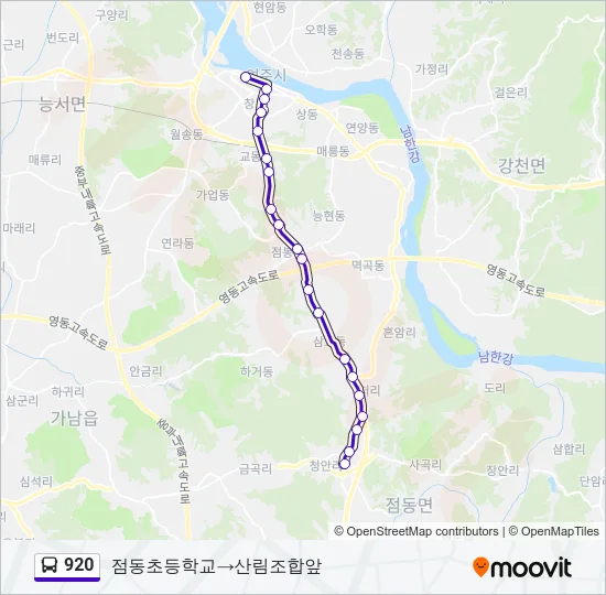 920 Bus Line Map