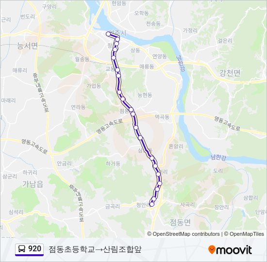 920 bus Line Map