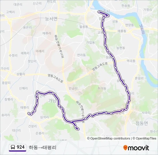 924 Bus Line Map