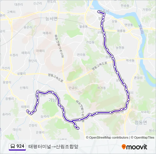 924 Bus Line Map