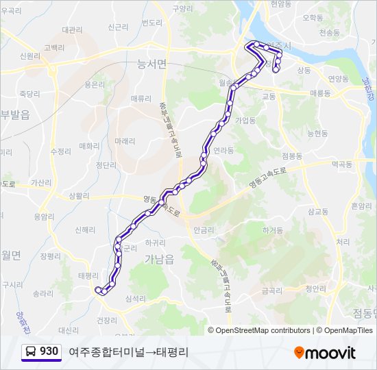930 bus Line Map
