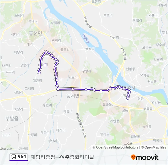 964 Bus Line Map