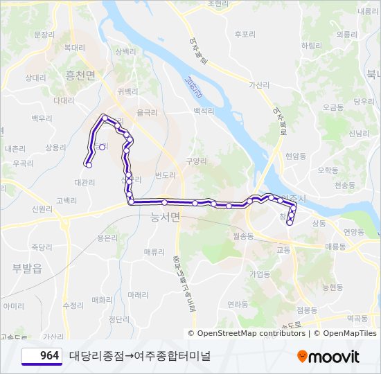 964 bus Line Map