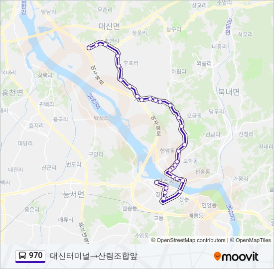 970 버스 노선 지도