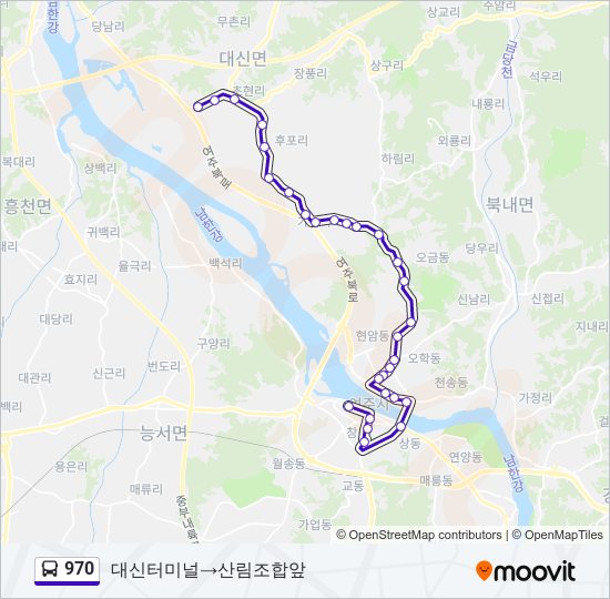 970 bus Line Map