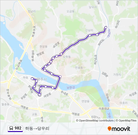 982 버스 노선 지도