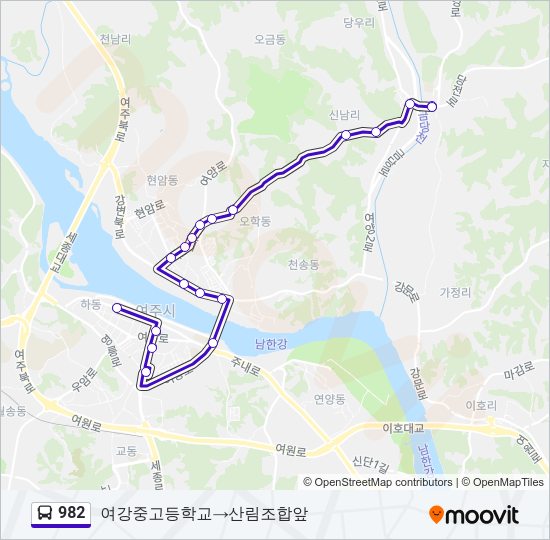 982 버스 노선 지도