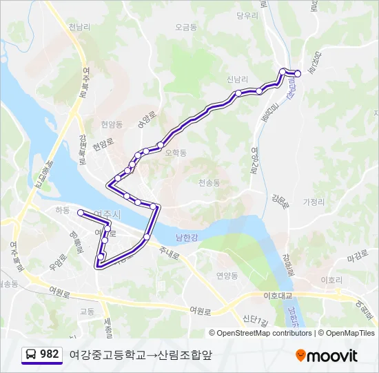 982 Bus Line Map