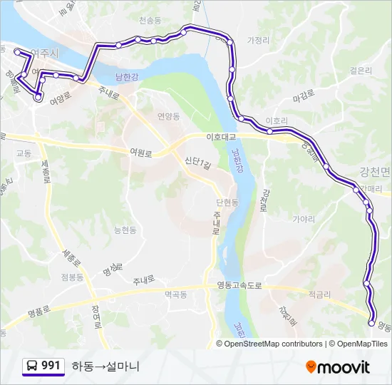 991 Bus Line Map