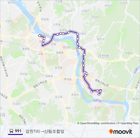 991 bus Line Map