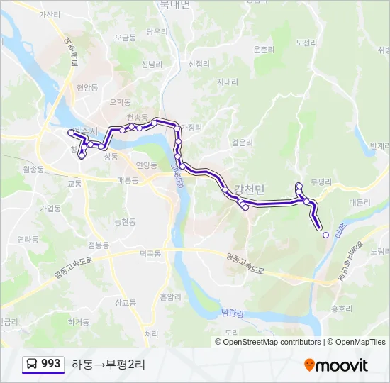 993 Bus Line Map