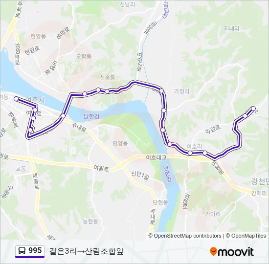 995 Bus Line Map