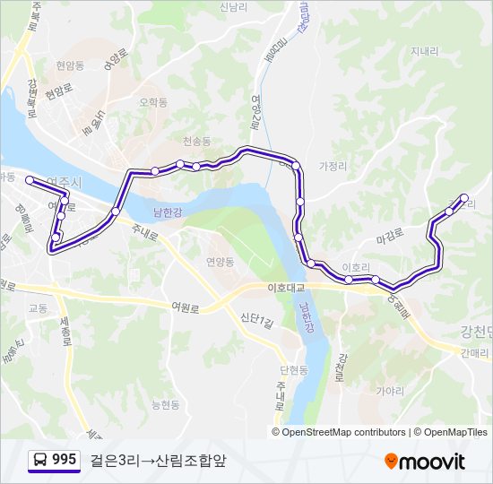 995 bus Line Map