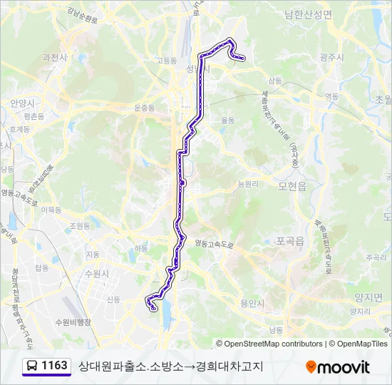 1163 버스 노선 지도