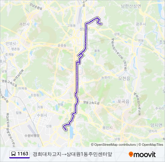 1163 bus Line Map