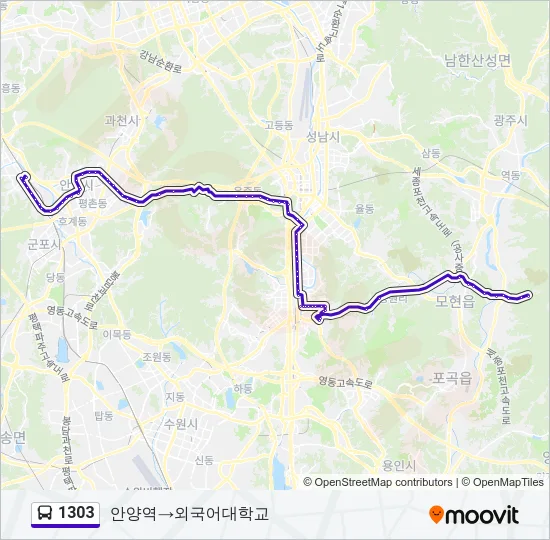 1303 Bus Line Map