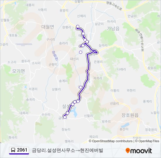 2061 bus Line Map