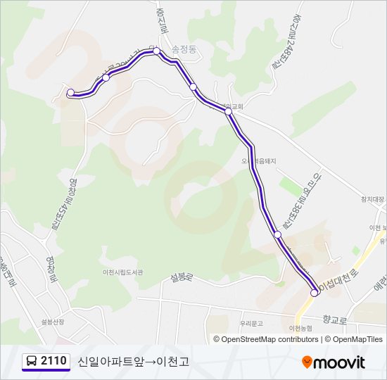 2110 버스 노선 지도