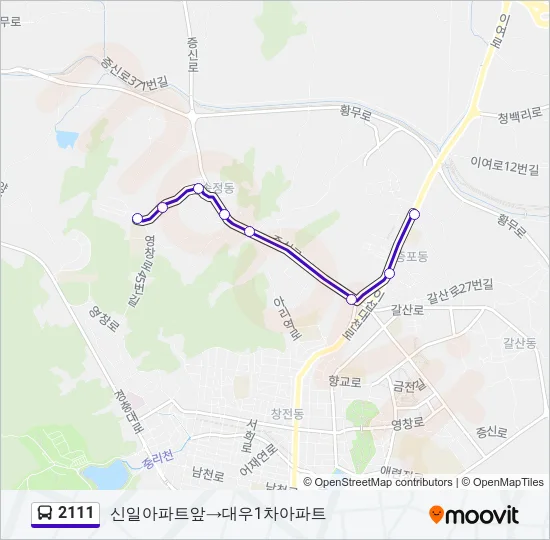 2111 버스 노선 지도