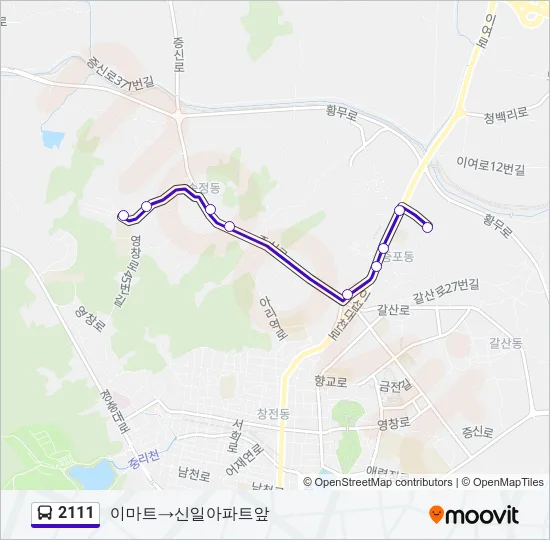 2111 버스 노선 지도