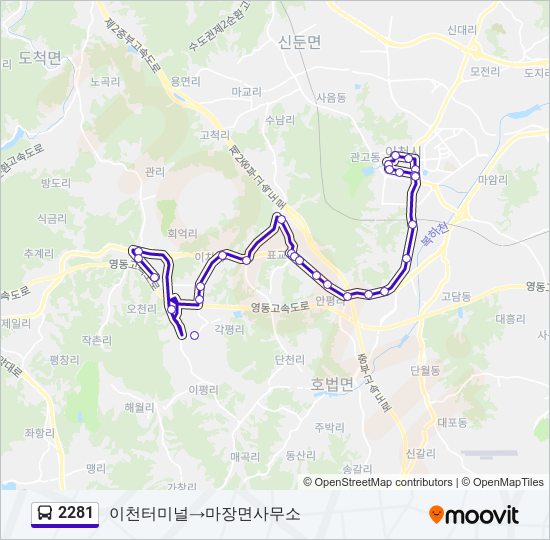 2281 bus Line Map