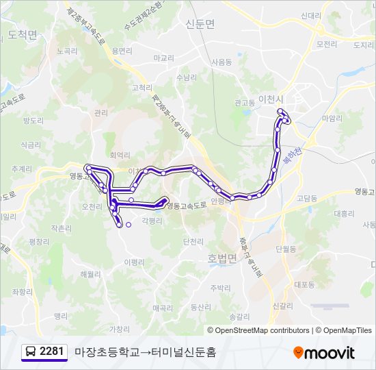 2281 bus Line Map