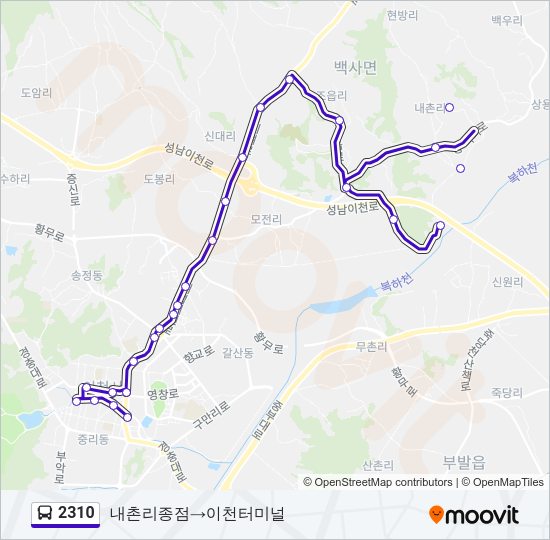 2310 버스 노선 지도