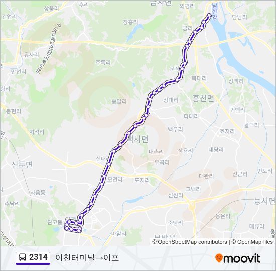 2314 버스 노선 지도