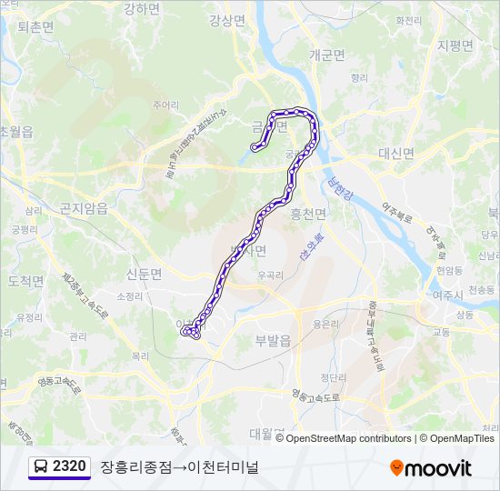 2320 버스 노선 지도