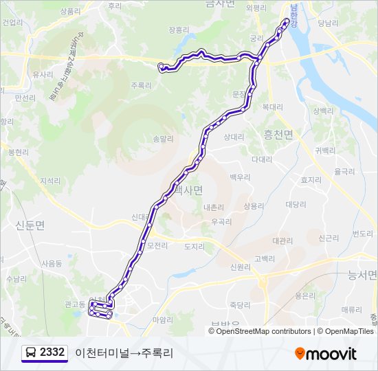 2332 bus Line Map