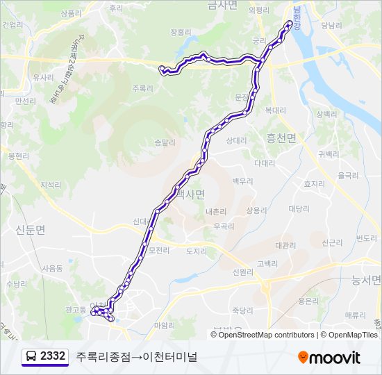 2332 bus Line Map