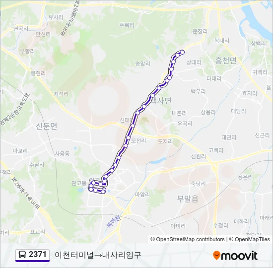 2371 버스 노선 지도