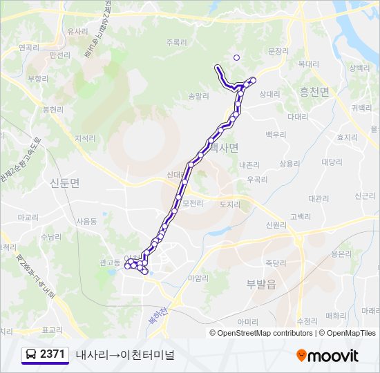 2371 버스 노선 지도