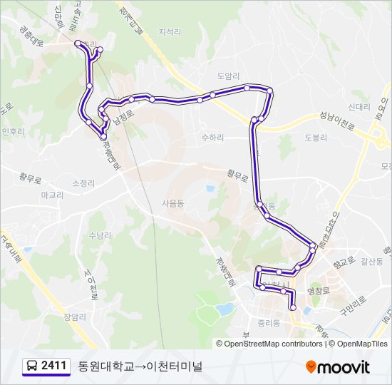 2411 bus Line Map