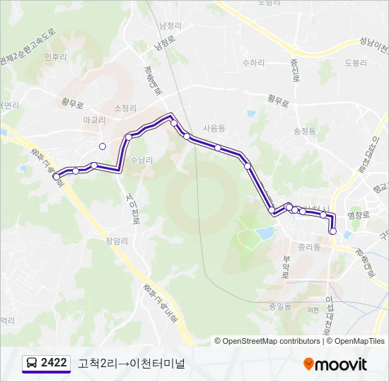 2422 버스 노선 지도