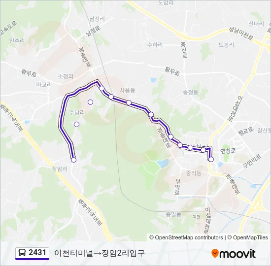 2431 버스 노선 지도