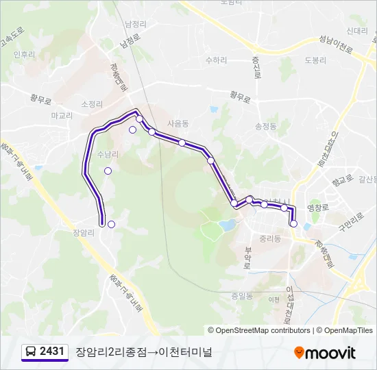 2431 버스 노선 지도