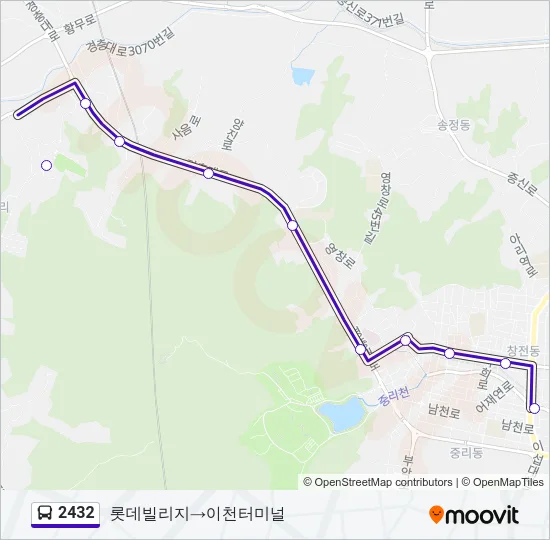 2432 버스 노선 지도