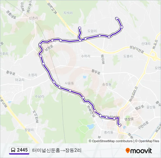 2445 버스 노선 지도