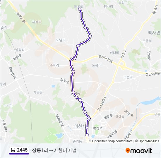 2445 버스 노선 지도